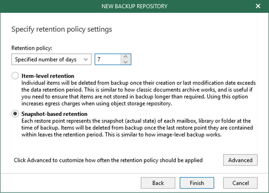 Veeam Back-up for Microsoft Office 365 retention explained