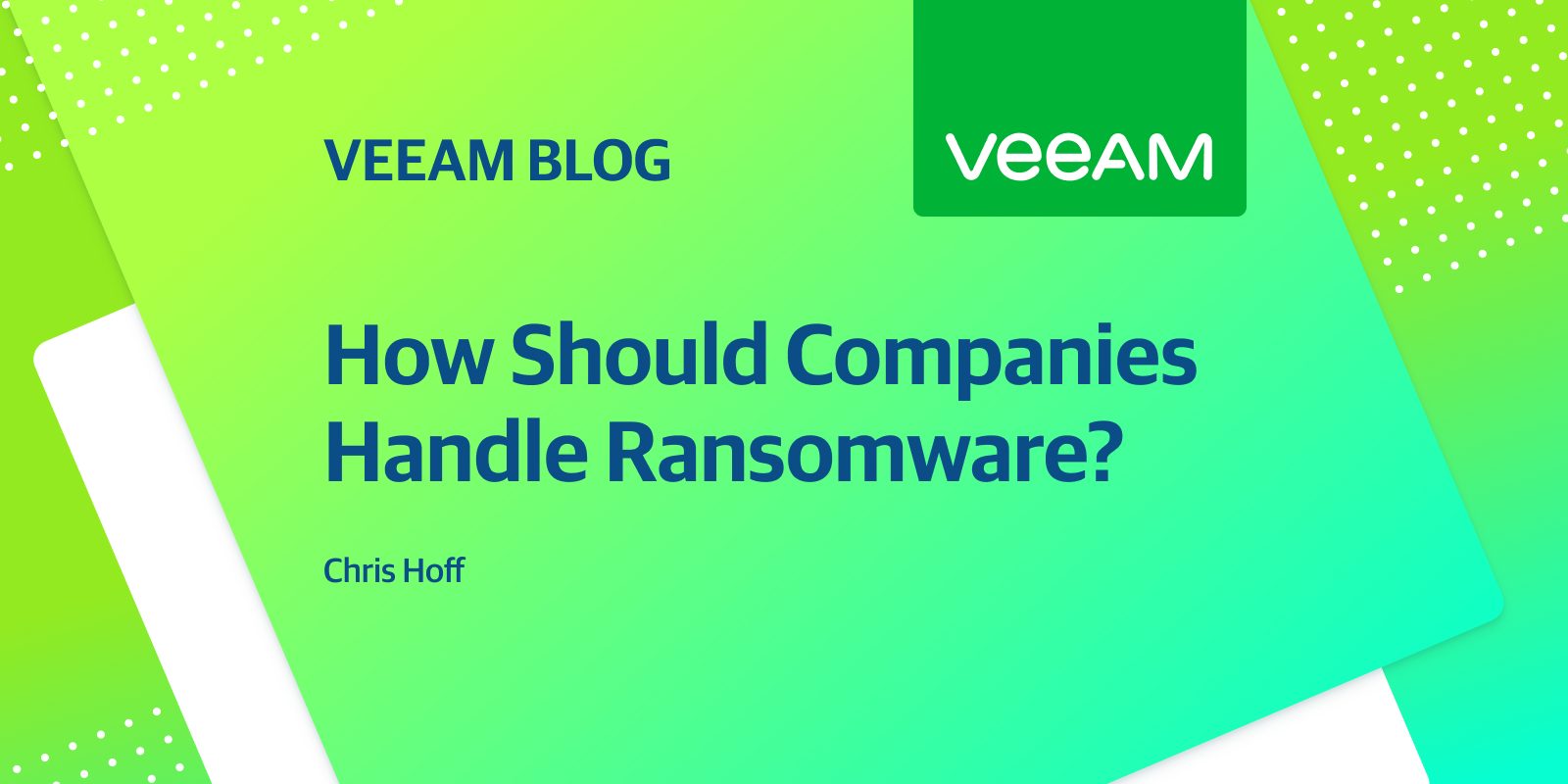 How Should Companies Deal with Ransomware?