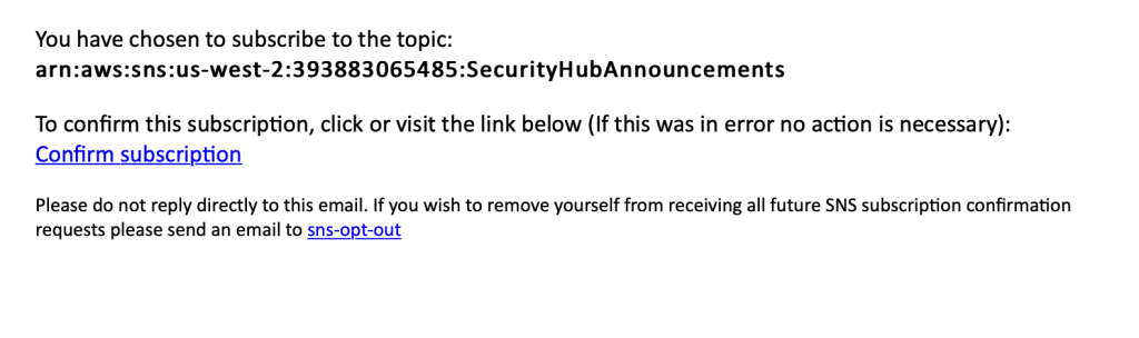 How to sign up to the brand new Security Hub Announcements subject for Amazon SNS