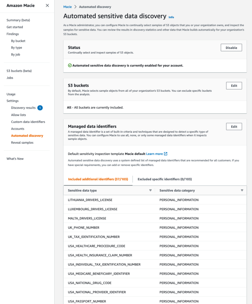 Make use of Amazon Macie for automated, continual, and cost-effective discovery of delicate data in S3