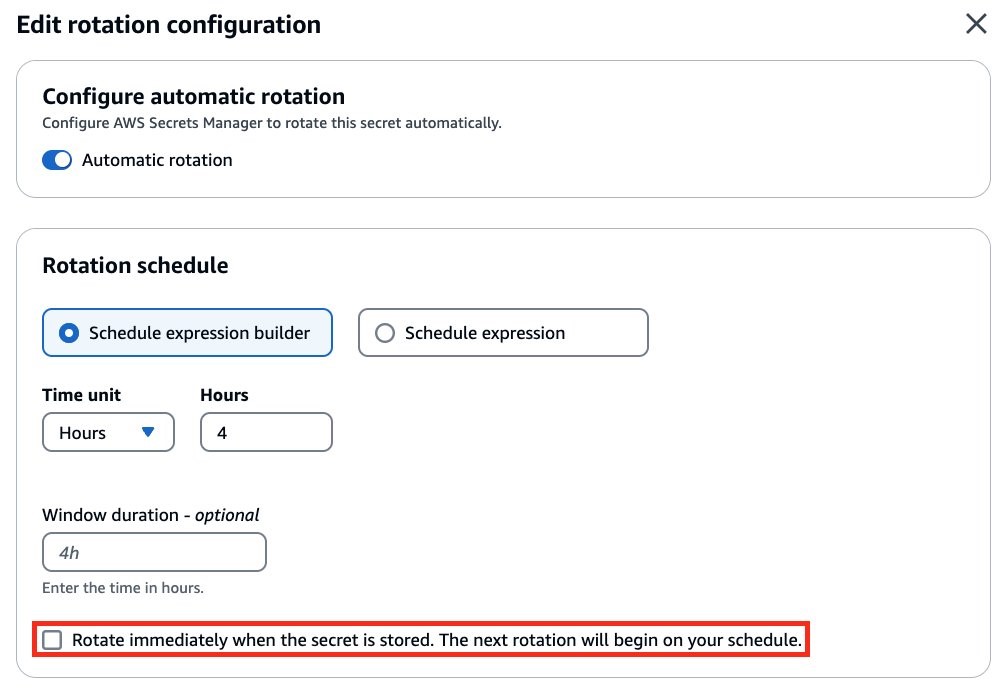 How to implement single-user secret rotation using Amazon RDS admin credentials